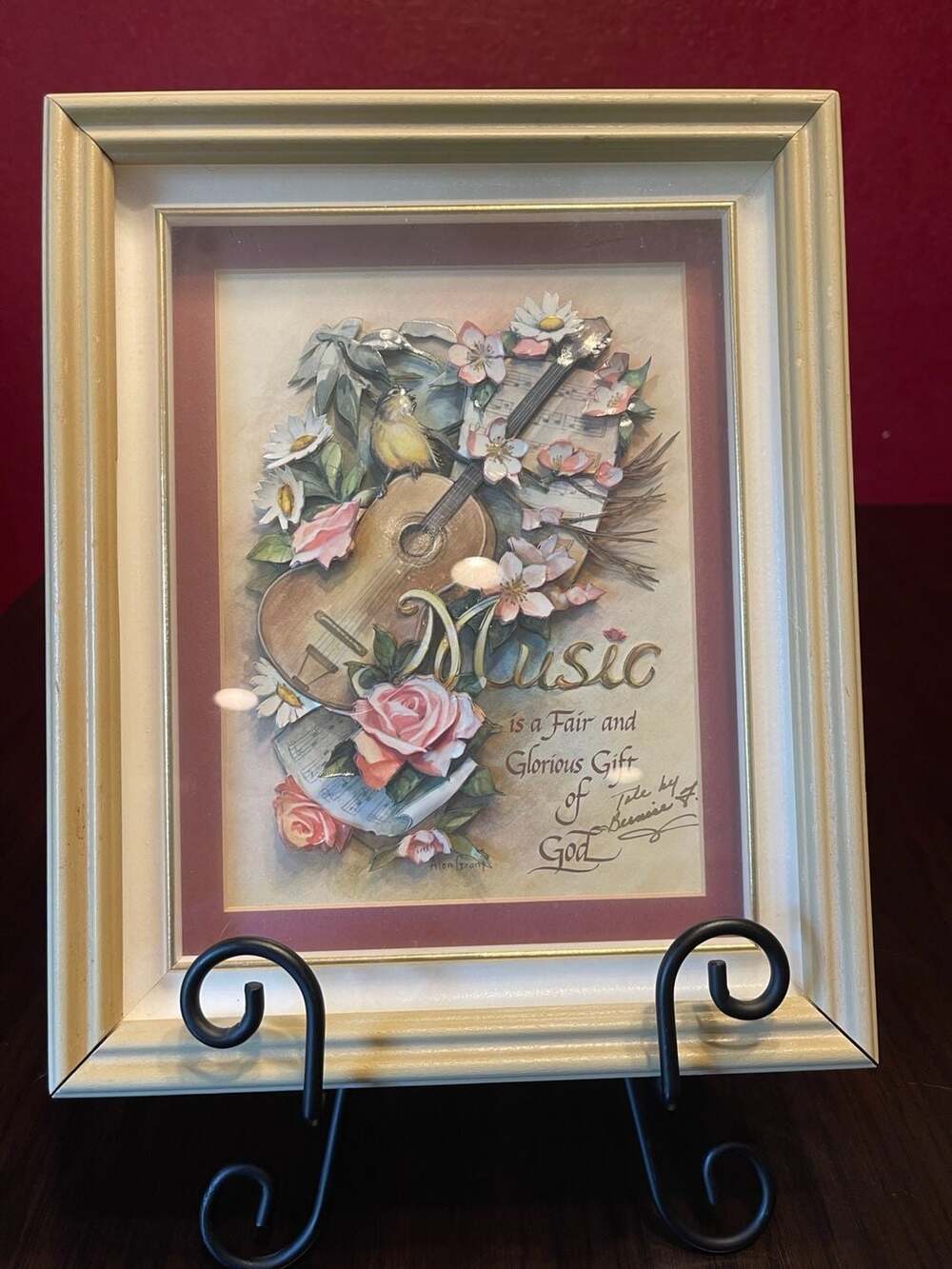 Handmade 3D Shadow Box Wall Art - Music is a Fair and Glorious Gift of God